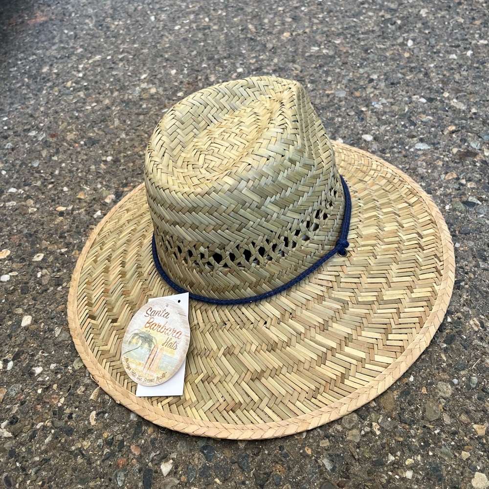Santa Barbara Safari/Rush Blue Cord Woven Straw Hat